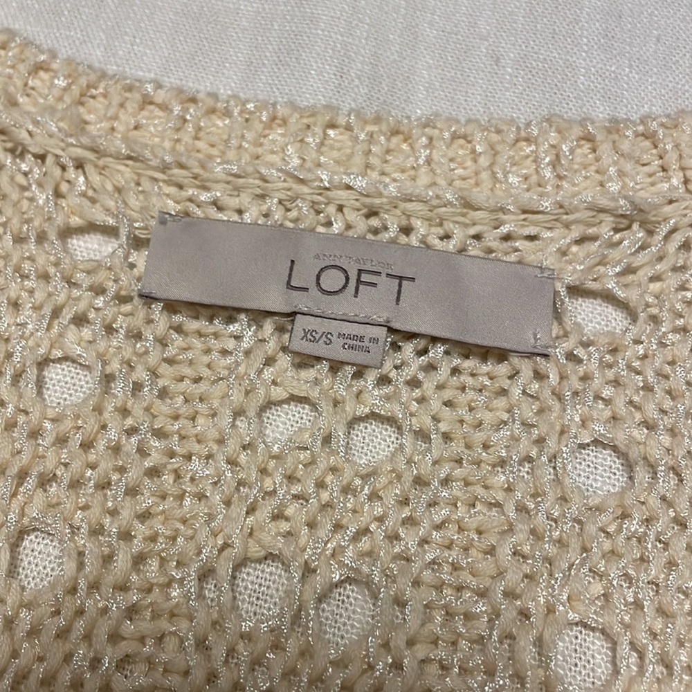 Loft Xs/S Knit Poncho with Fringe - Picture 2 of 5